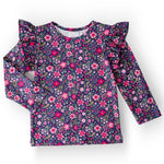 Flower Farm Long Sleeve Ruffle Tee - The Nines