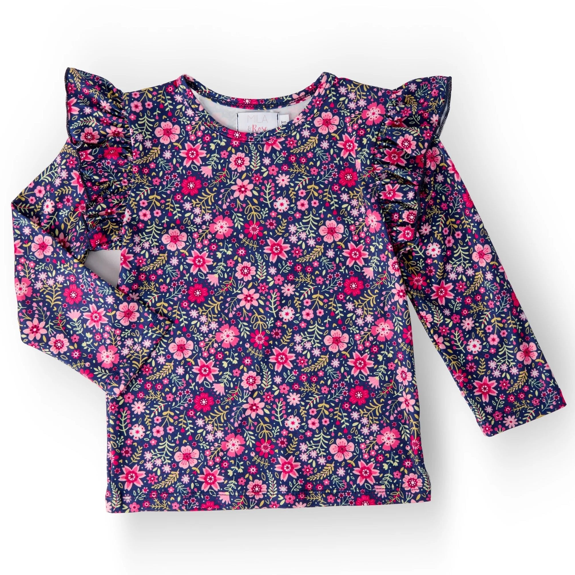 Flower Farm Long Sleeve Ruffle Tee - The Nines