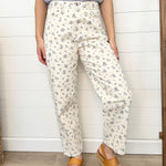 Ecru Floral Jeans - The Nines
