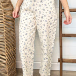 Ecru Floral Jeans - The Nines