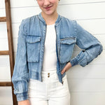 Tencel Gathered Sleeve Jacket - The Nines