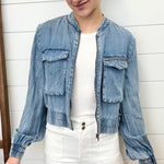 Tencel Gathered Sleeve Jacket - The Nines