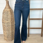 Judy Blue Dark Wash Raw Hem Flare - The Nines