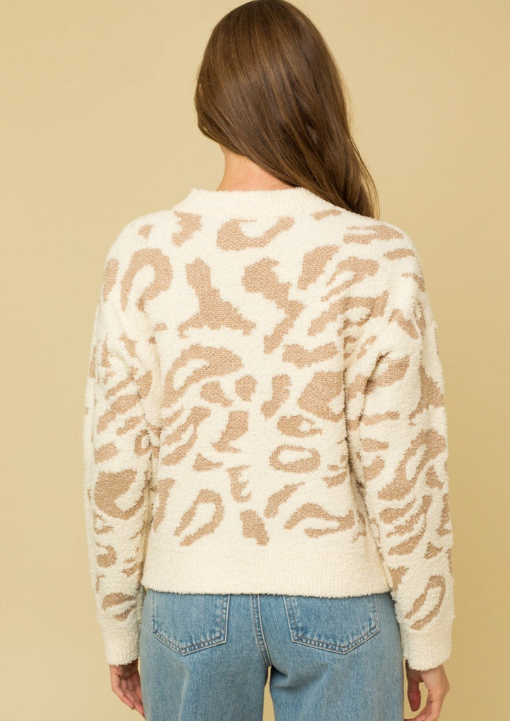 Ivory & Taupe Soft Animal Print Sweater