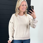 Gold Grommet Sleeve Sweatshirt Top - 2 Colors! - The Nines