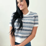 Fair Isle Short Sleeve Sweater - The Nines