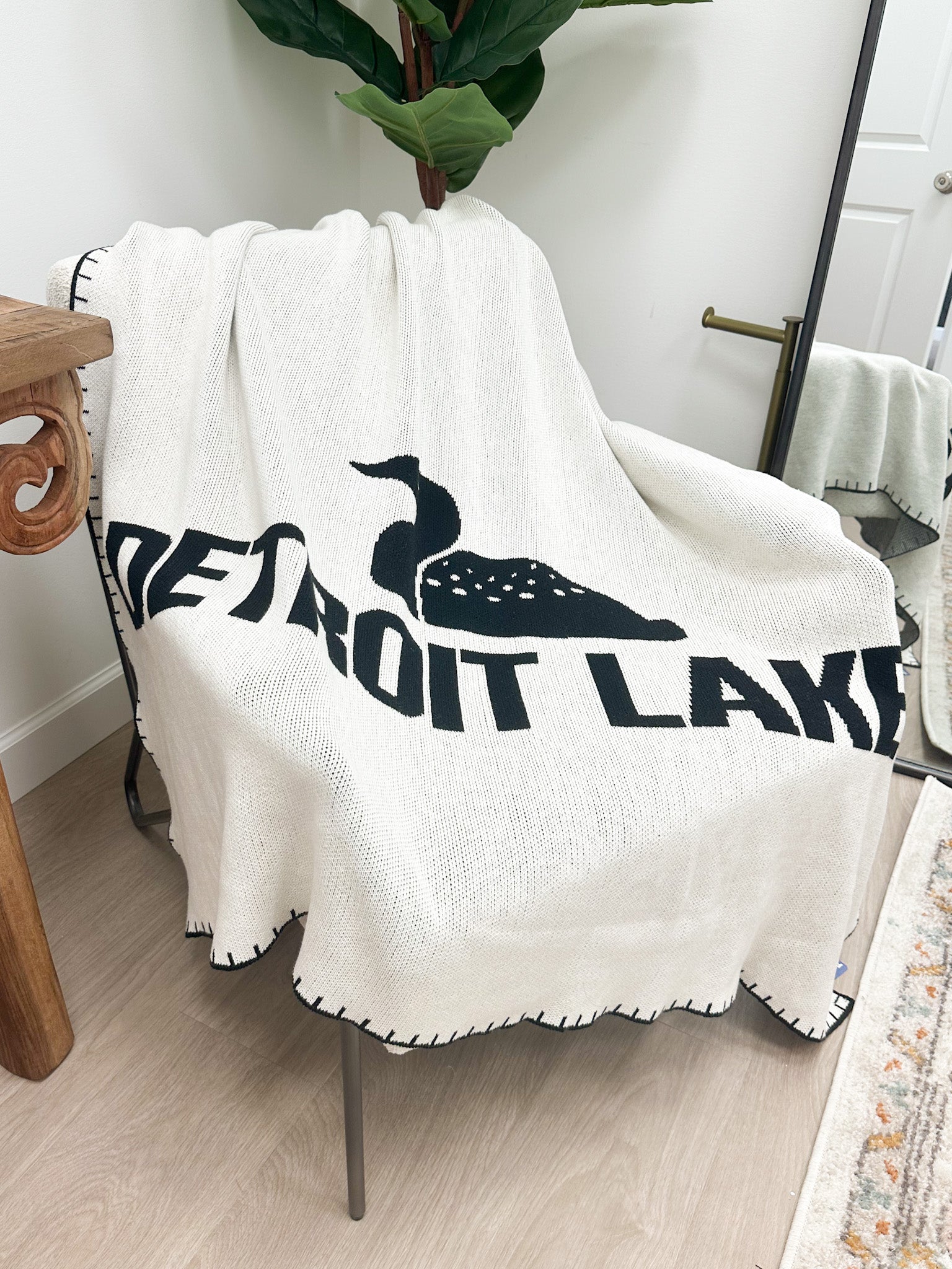 "Detroit Lakes" Loon Throw Blanket