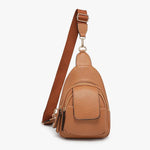 Sophia Mocha Sling Bag w/ Flapover Pocket - The Nines