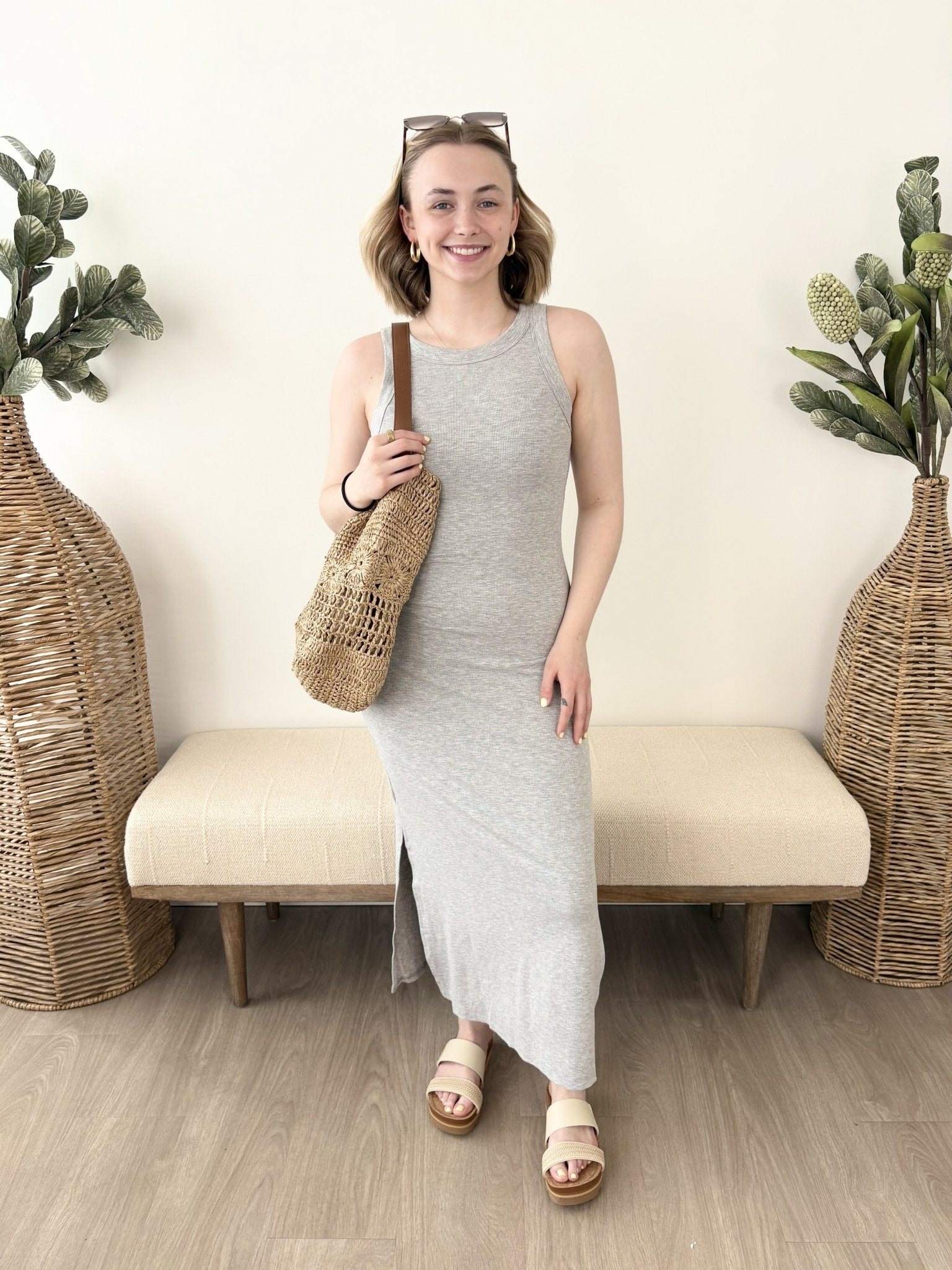 Rib Knit Maxi Tank Dress - The Nines