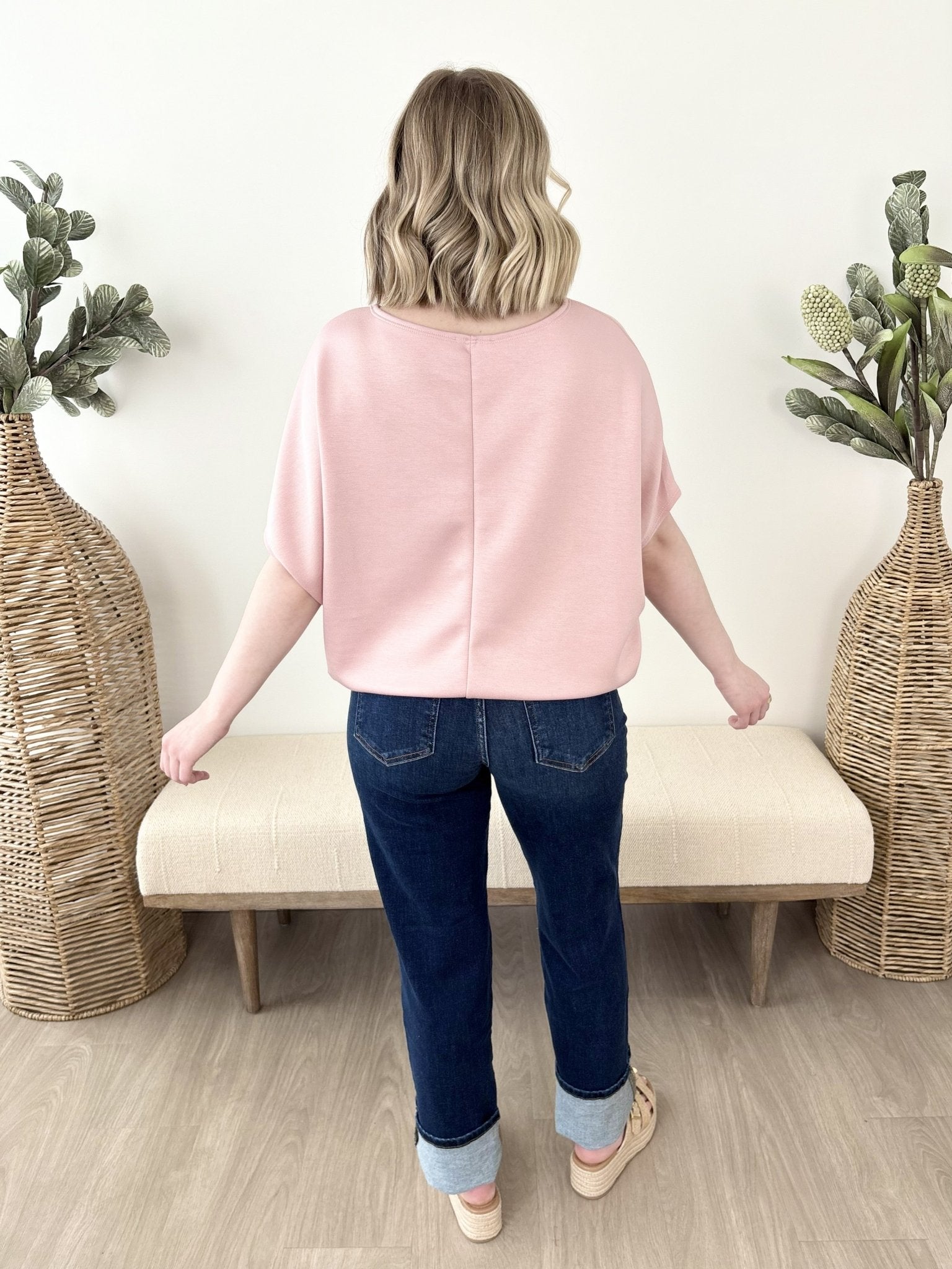 Scuba Soft Blush Dolman Top - The Nines