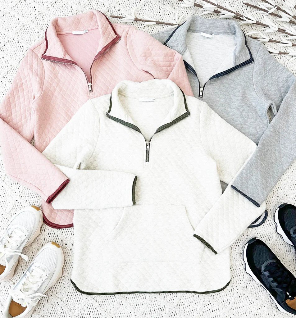 Ava Quilted Lightweight Pullover - 2 colors! - The Nines