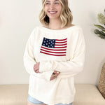 American Flag Boat Neck Sweater - The Nines