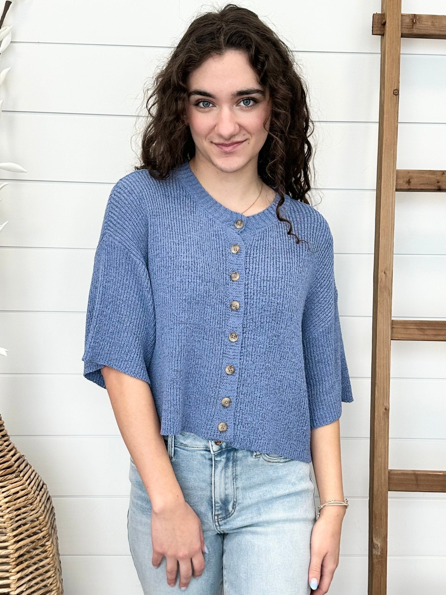 Knit Button Top - 2 Colors! - The Nines