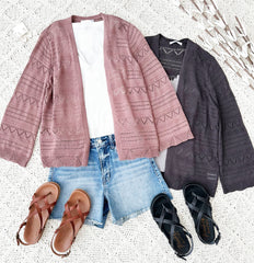 Autumn Breeze Pointelle Cardigan - FINAL SALE