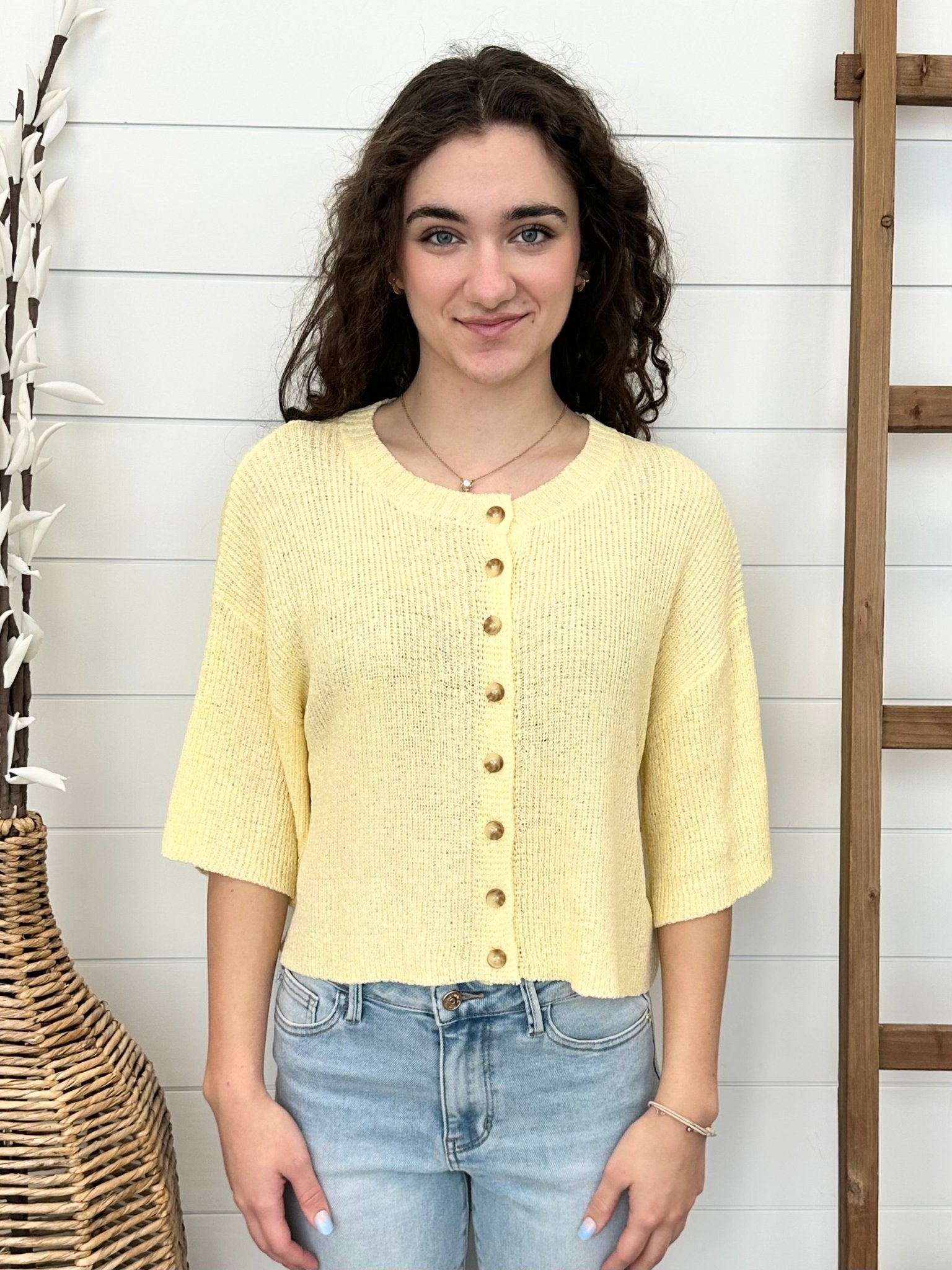Knit Button Top - 2 Colors! - The Nines