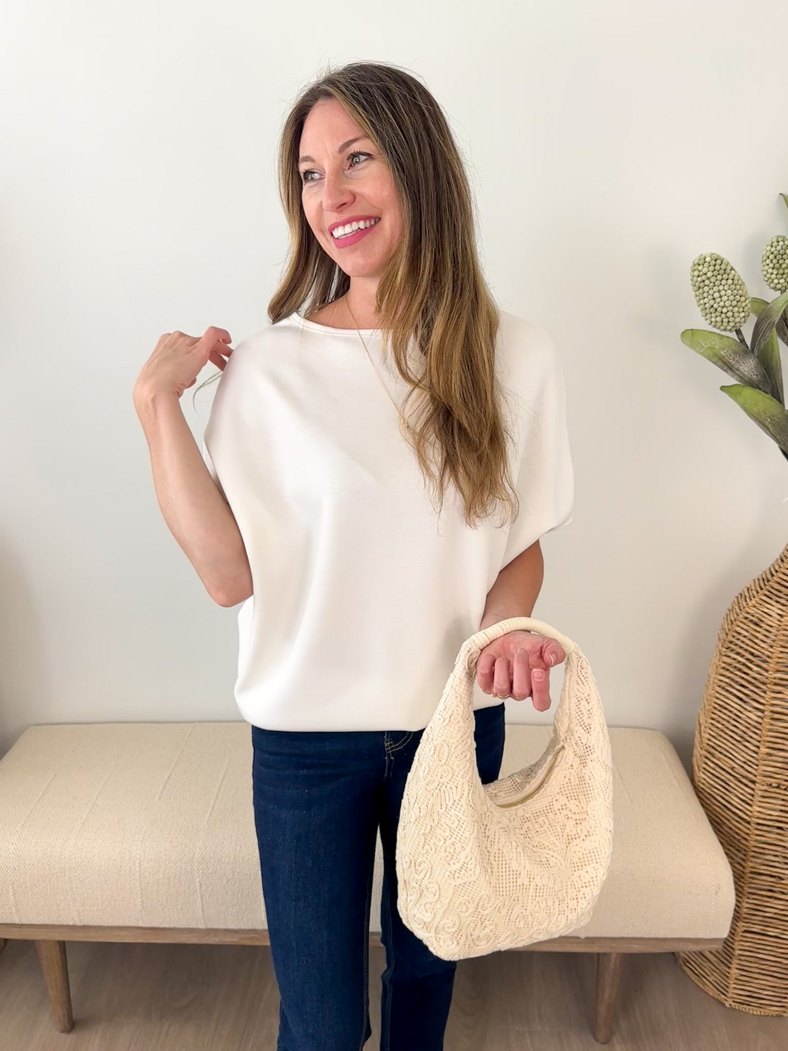 Scuba Soft Blush Dolman Top - The Nines