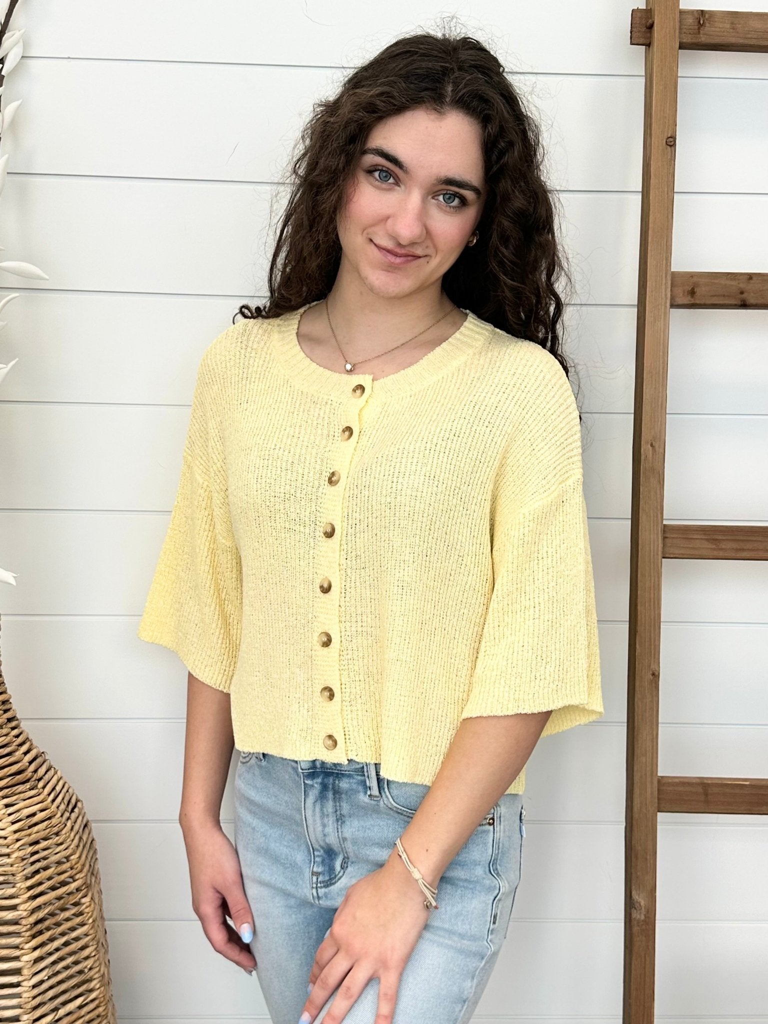 Knit Button Top - 2 Colors! - The Nines