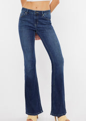 Kan Can Mid Rise Medium Wash Flare Jeans