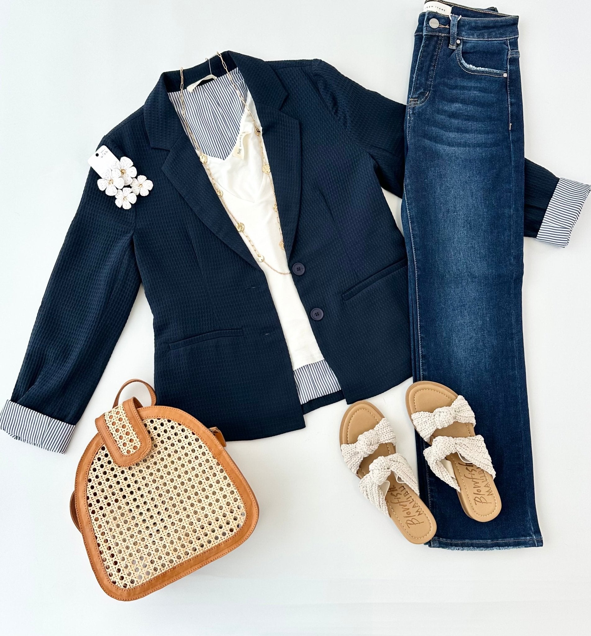 Navy Striped Lined Blazer - FINAL SALE! - The Nines