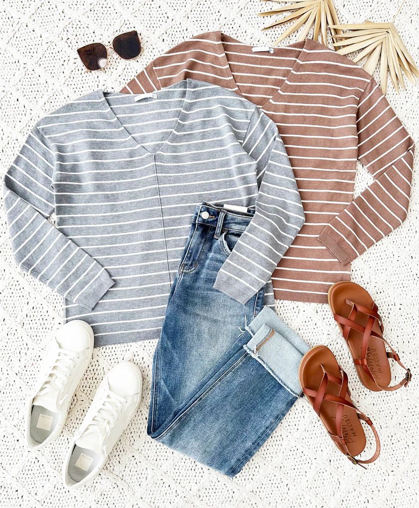 The Rosalie Striped Pullovers - 2 Colors! - The Nines