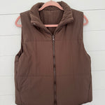 Brown Reversible Puffer Vest - The Nines