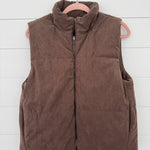 Brown Reversible Puffer Vest - The Nines