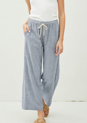 Striped Drawstring Pants - 2 Colors!