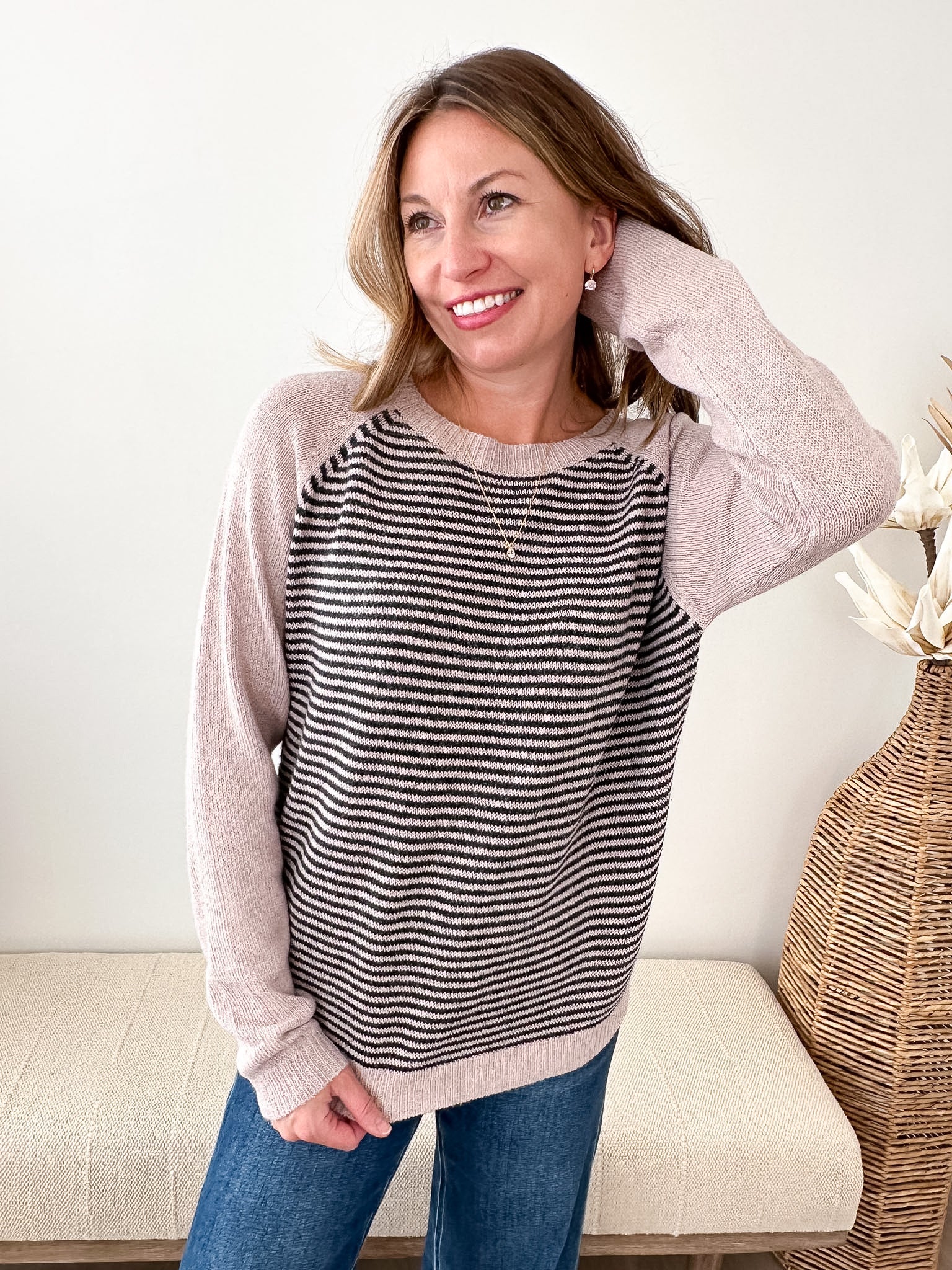 Contrast Striped Sweater - The Nines