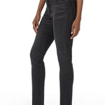 Long KUT Reese High Rise Fab Ab Ankle Straight Leg Black Jeans - The Nines
