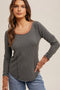 Slate Striped Cuff Detail Long Sleeve