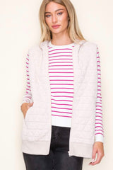 Ivory Quilted Hooded Vest