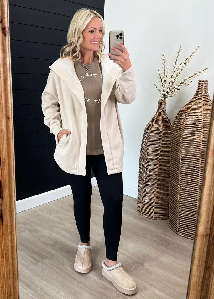 Mono B Soft Hooded Pocket Cardigan - The Nines