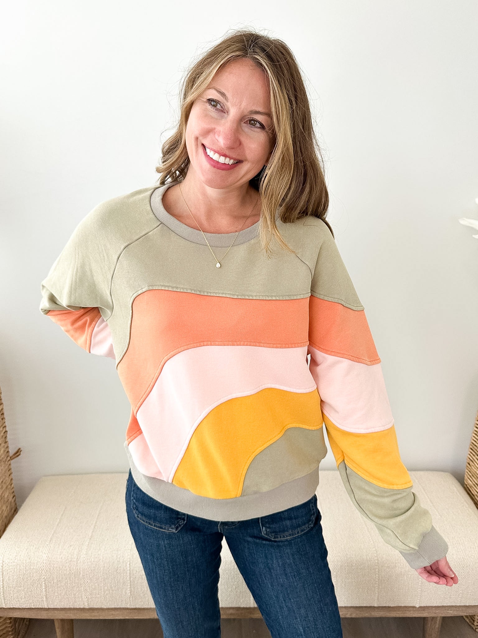 Curved Color Block Top - The Nines