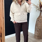 Quilted Contrast Half Zip Pullover - FINAL SALE! - The Nines