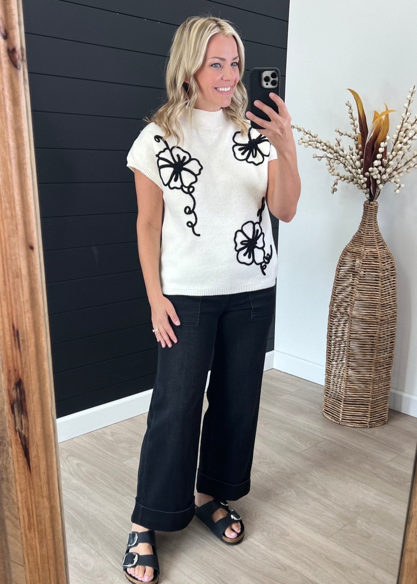 Mock Flower Sweater Top - 3 Colors! - The Nines