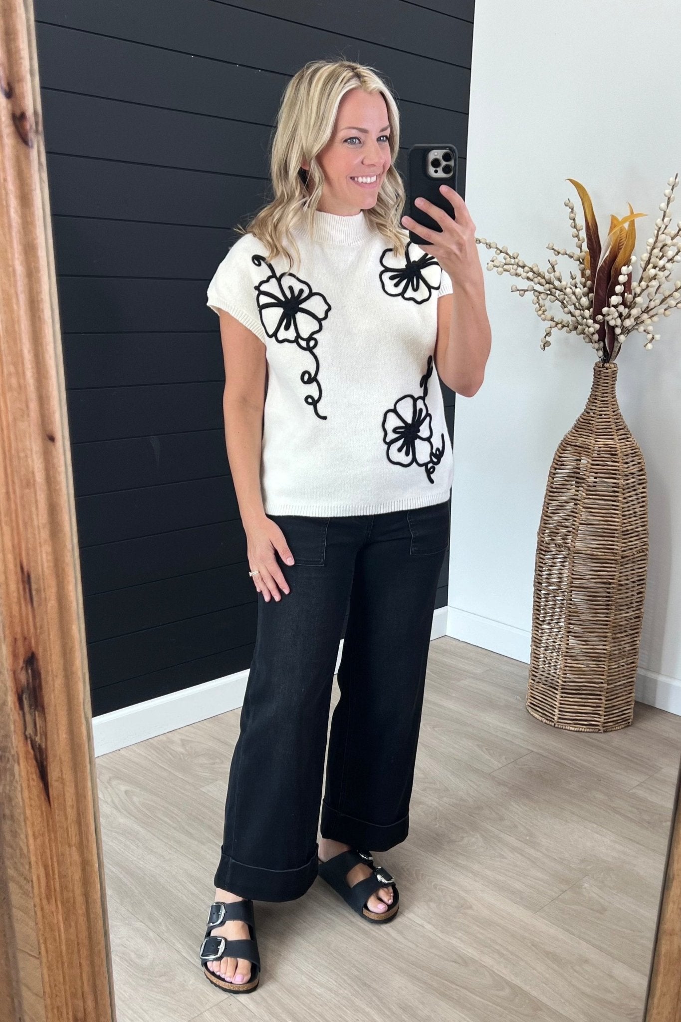 Mock Flower Sweater Top - 3 Colors! - The Nines