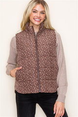 Floral Puffer Vests - 2 Colors! - FINAL SALE