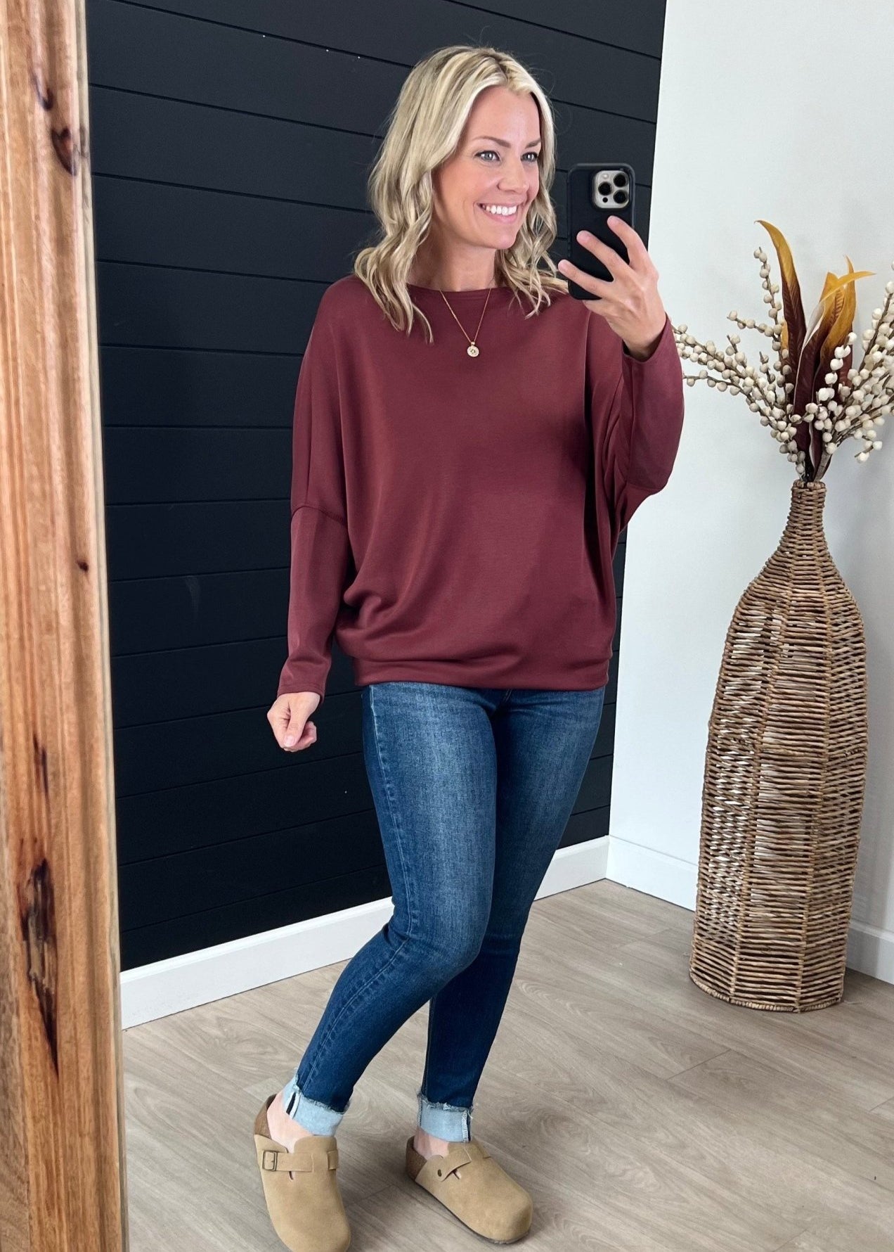 Scuba Long Sleeve Dolman Tops - 7 Colors! - The Nines