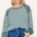 Rileigh Ribbed Top - Sage - The Nines