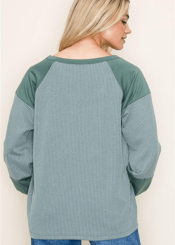 Rileigh Ribbed Top - Sage - The Nines