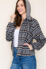 The Andi Plaid Hooded Shacket - 3 Colors! - FINAL SALE