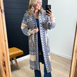 Navy Paisley Duster Cardigan - The Nines