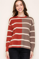 Shades of Fall Contrast Pullovers - 2 Colors! - FINAL SALE