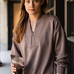 Luxe Scuba Half Zip Pullovers - 7 Colors! - The Nines