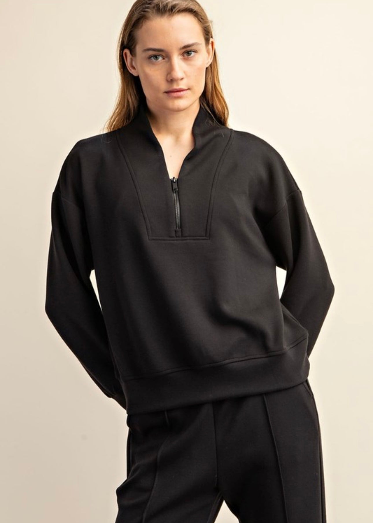 Luxe Scuba Half Zip Pullovers - 7 Colors! - The Nines