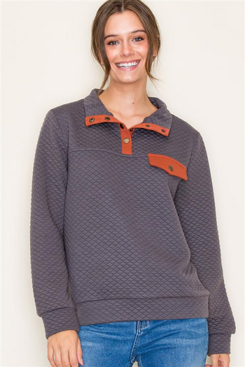 Rowan Quilted Snap Button Pullovers - 2 Colors!