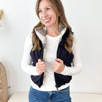 Reversible Cropped Corduroy & Plaid Puffer Vest - 3 colors! - The Nines