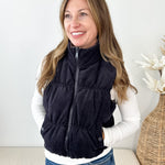 Reversible Cropped Corduroy & Plaid Puffer Vest - 3 colors! - The Nines