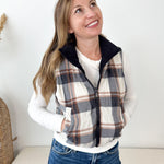 Reversible Cropped Corduroy & Plaid Puffer Vest - 3 colors! - The Nines