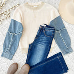 Denim Sleeve Sweater - The Nines